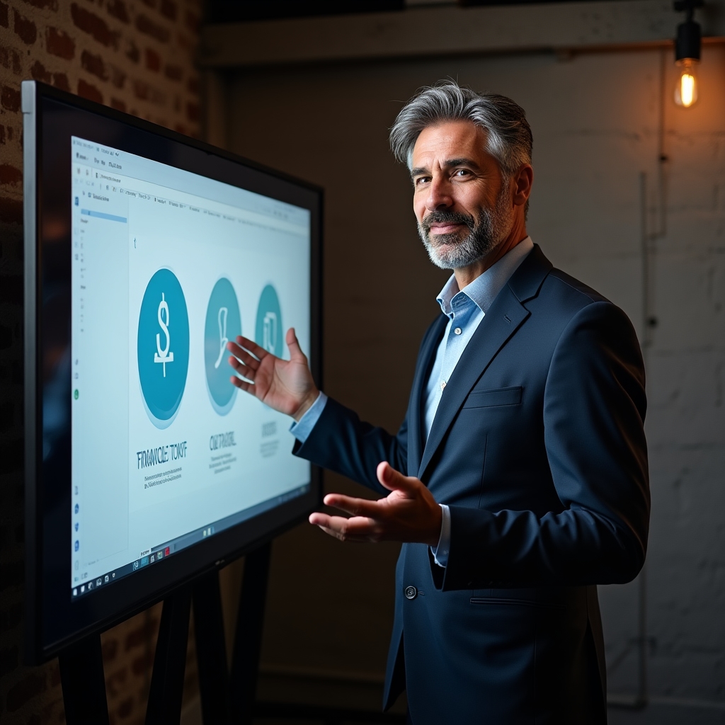 Istruttore che presenta un corso sulla sicurezza finanziaria digitale